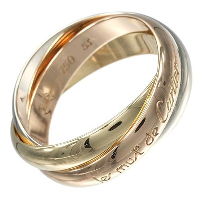 Treenighedsring 0,1" bånd K18 Guld (YGxPGxWG) #6.6(US Størrelse) 8g Kvinder Brugt