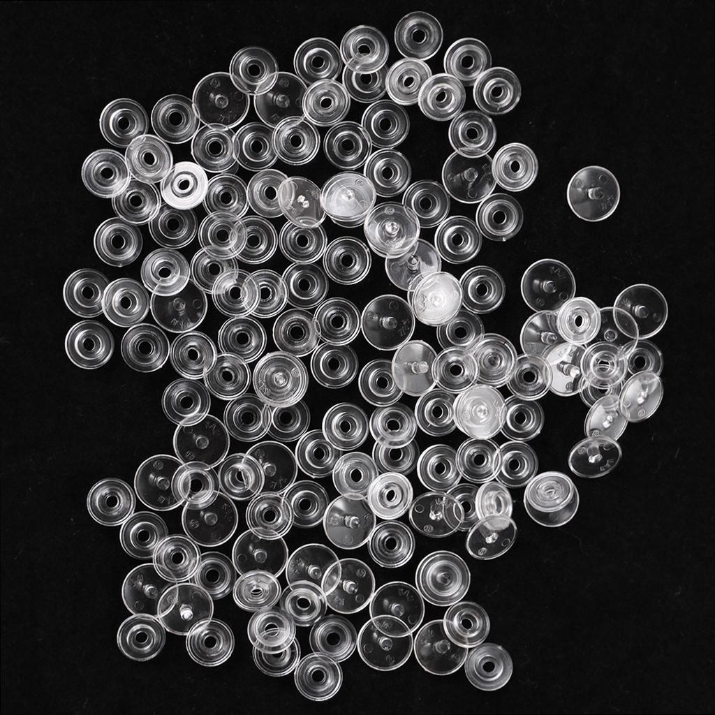 50 Sets Clear KAM Resin Snap Buttons Plastic Snaps Fasteners Press Studs 3 Caps