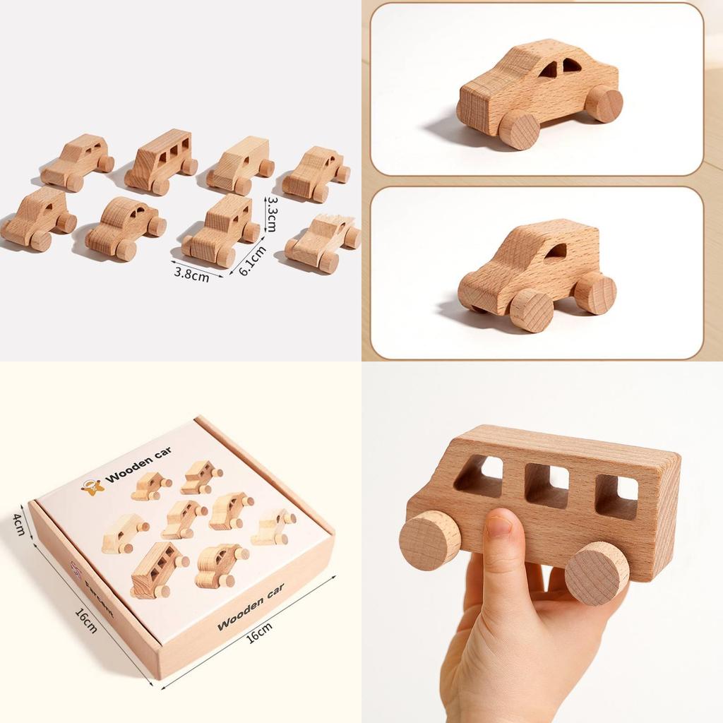 Wooden Infant Handheld Car Toy With Nonelectric Design For Early Learning And Play
