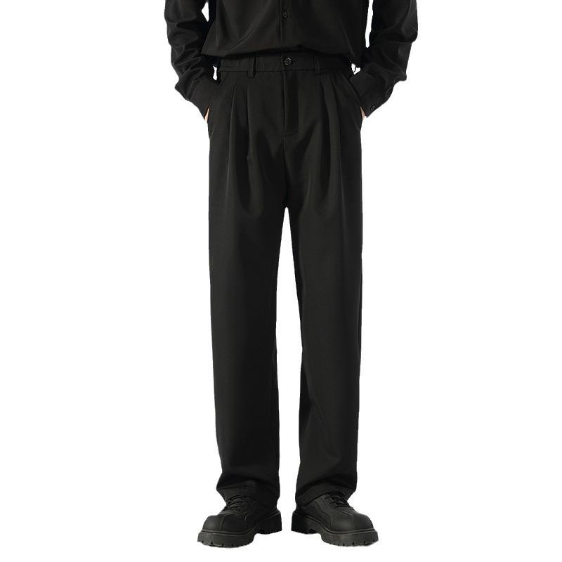 Drape Casual Suit Pants Men's Spring and Autumn Solid Color Loose and Versatile Straight Wide-leg Trousers Men's Trousers