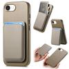 Case for iPhone 16e - TPU+Leather/PU+Metal, Khaki, With Card Holder