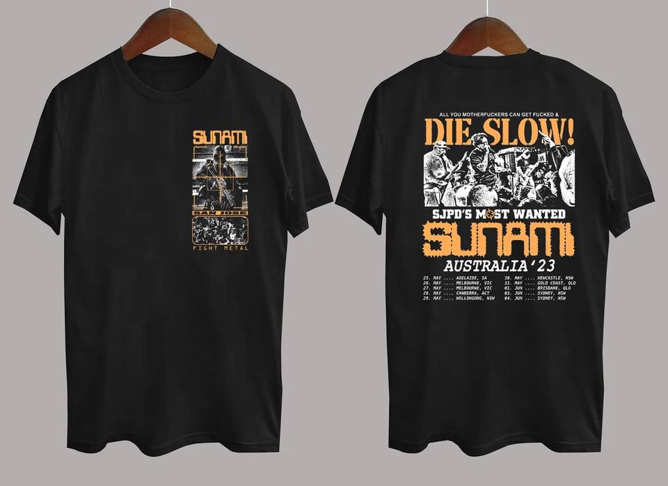 New Sunami Band Short Sleeve Cotton Black All Size T Shirt XL
