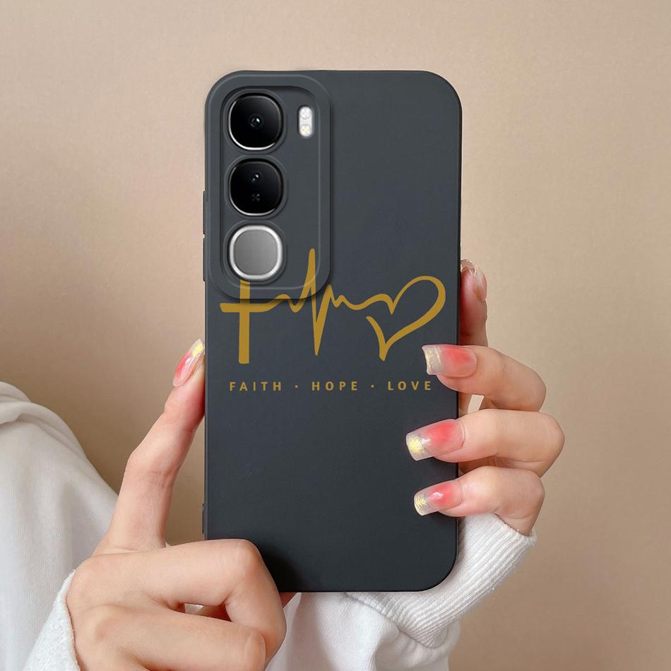For Vivo V40 Lite V40SE Y200 Y300 Case Simple Heart Liquid Silicone Camera Protection Back Cover For Vivo V 40 Lite V40 SE Funda