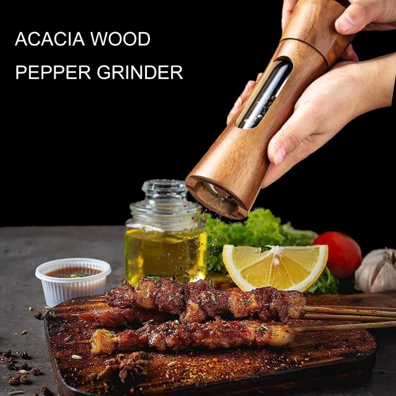 Manual Salt and Peppers Mill Set Manual Salt and Peppers Grinder Wood Texture Adjust Mill Suitable for Kitchen Cooking