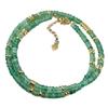 Natural Stone Aventurine Jade Flying Saucer Bead Necklace for Women's Summer Versatility High-end Niche Clavicle Chain