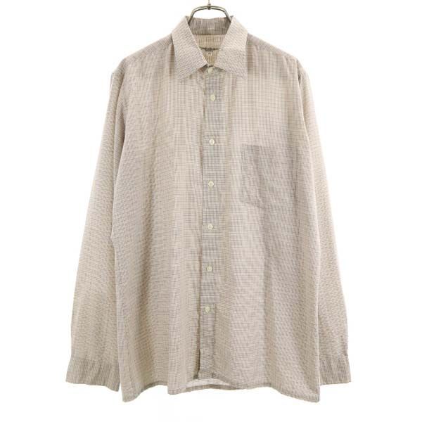 Yves Saint Laurent 80s 90s Old Check Pattern Long Sleeve Shirt Shirt Men's Used