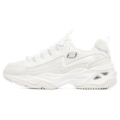 DLites 4.0 Panda Schuhe Pearl Bear Dicke Sohle Schick Bequem Höhenverstellend Low Top Dad Shoes Damen Sneaker Weiß Silber 896156-WSL