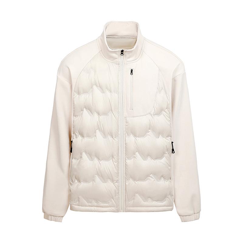 

Men s High-Fill White Duck Down Jacket - 2025 Winter Collection with Stand Collar 3XL бежевий