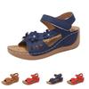 Große ausgeschnitzte einzeilige Strand-Plateau-Sandalen mit Blumenmuster
