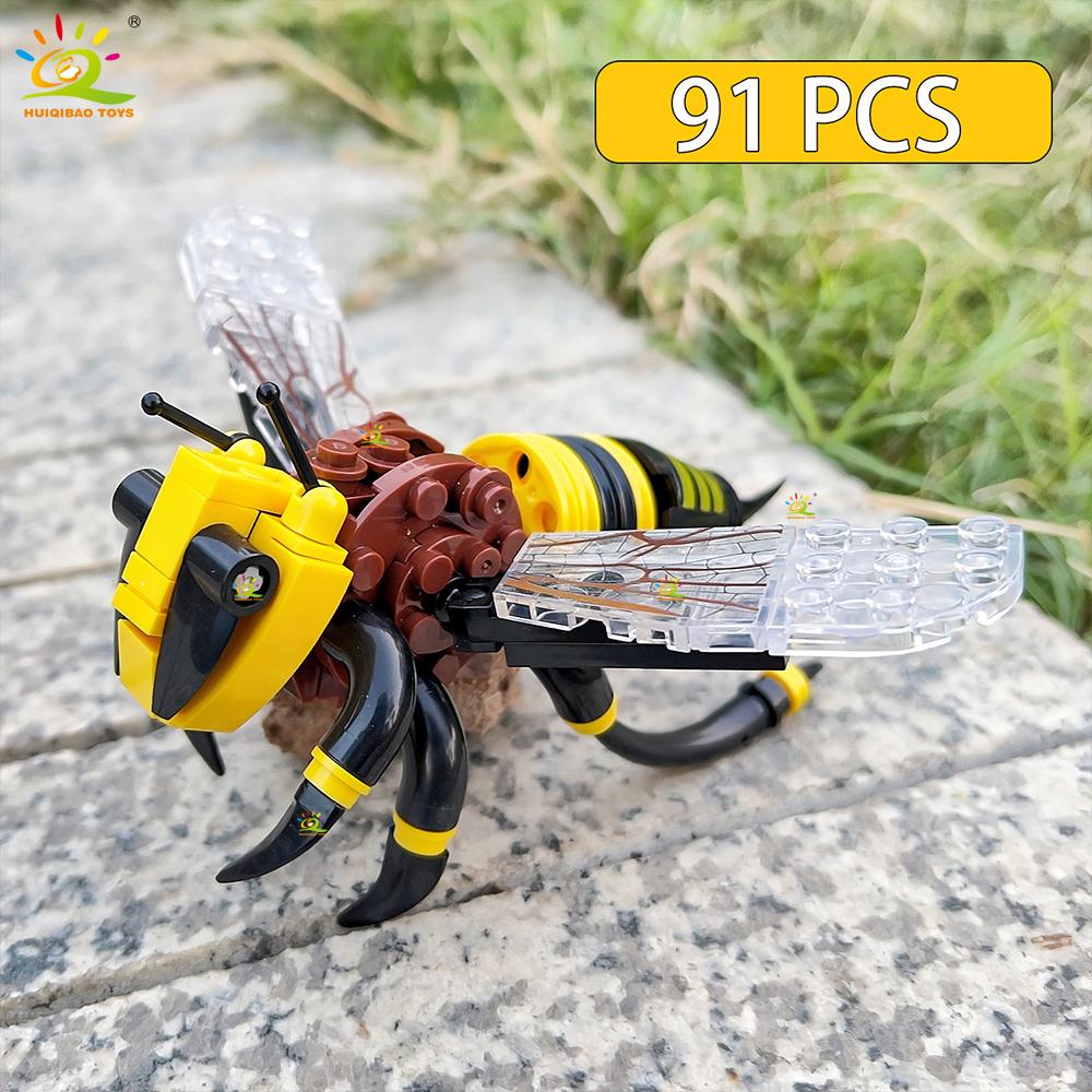 Non-Toxic Creative Moc Insect Building Blocks Bee Dragonfly Ant Mantis Butterfly Children'S Assembled Toys Animal Ornaments Gifts