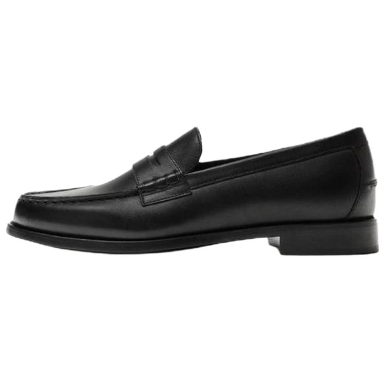 Zara Fashionable Leather Loafers Men Shoes Black 2639620800