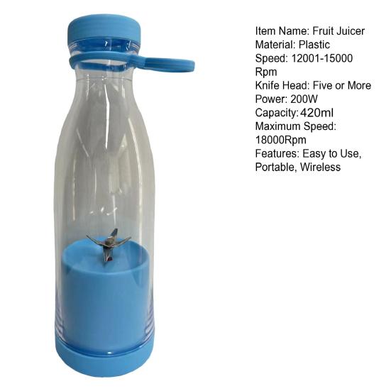 Portable Blender Cordless Electric Juicer BPA-Free Large Capacity High Speed USB Rechargeable