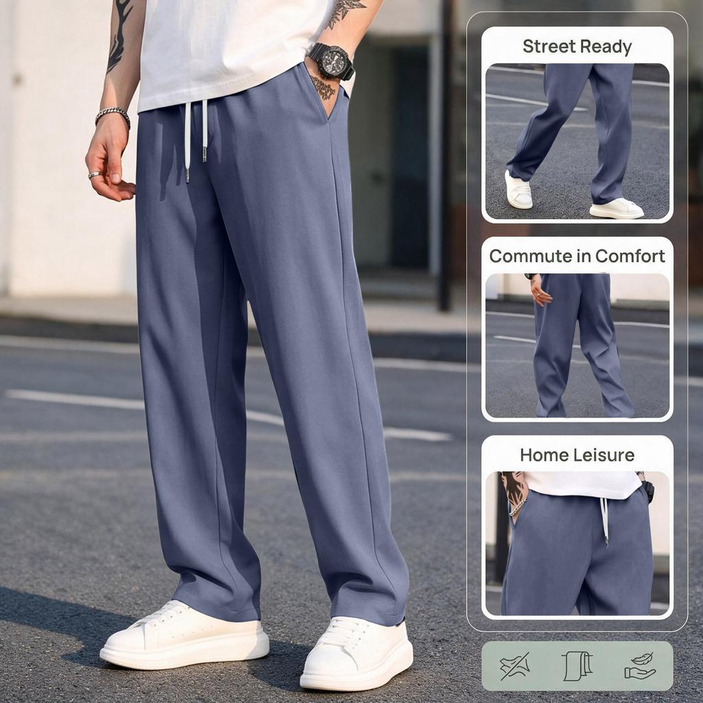Men's Slim Fit Length Casual Pants with Pockets Color for Everyday Wear