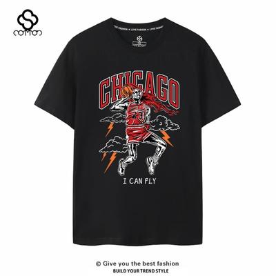 Men's American Wizards Casual Basketball Star Tide Doncic Owen Poole Head Curry Morant American Vintage Short Sleeve T-Shirt