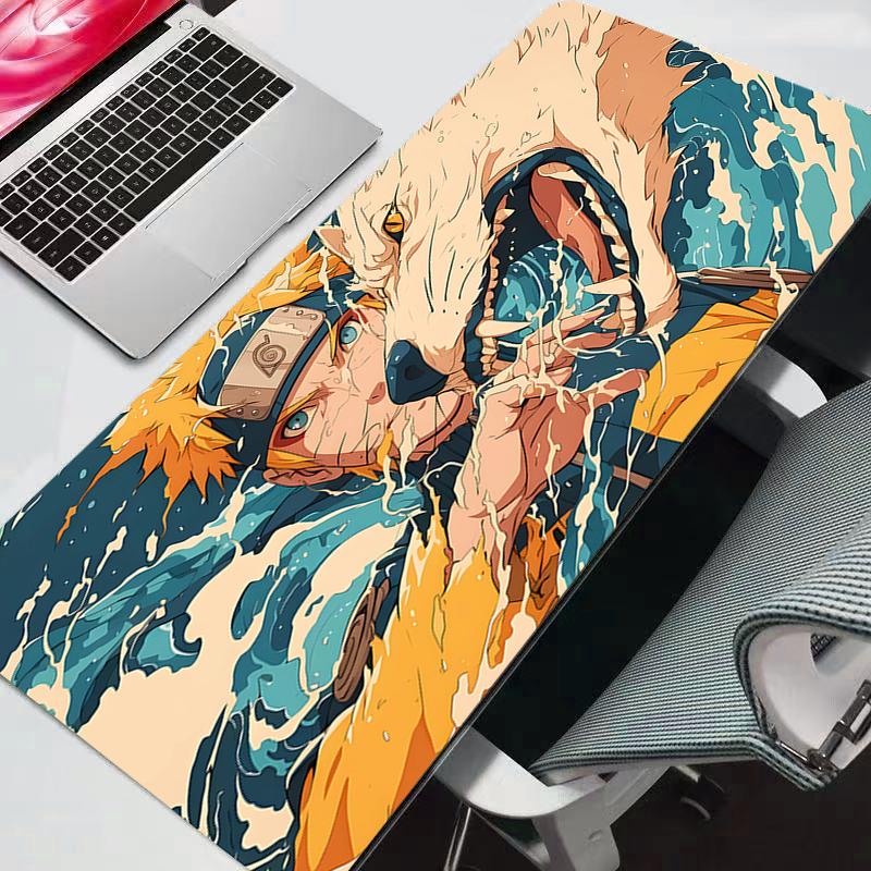 Grand Tapis de Souris Naruto Gamer Tapis de Bureau d'Ordinateur Tapis de Table Moderne Clavier Ordinateur Portable Tapis XXL Tapis de Souris Gaming durable anime xxl