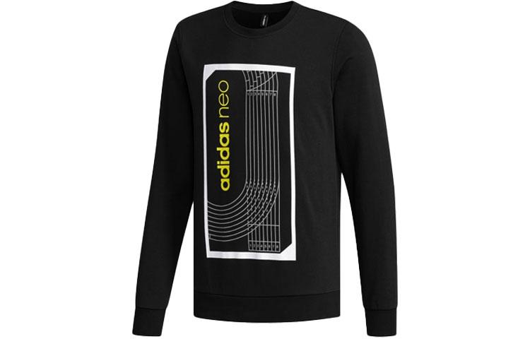 Adidas Neo Sweatshirts Men s Black Crew Neck Moderate Regular DM2186 M