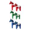 2Pcs Dalecarlian Horse Figurine Swedish Dala Horse Statue Wooden Dala Horse Ornaments for Birthday Gift Collectibles