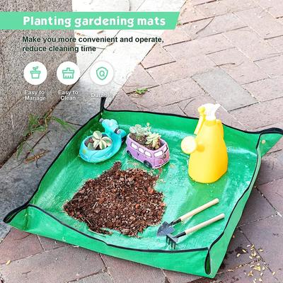 Waterproof Gardening Repotting Mat, PE Foldable Indoor Plant Potting Tray for Succulent & Flower Transplanting Pot