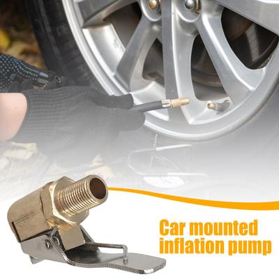 Reifenluftventil mit Clip-Adapter Messing-Verriegelung Reifenfüller-Düse Adapter Geeignet für Fahrzeug-Aufblaspumpenanschluss