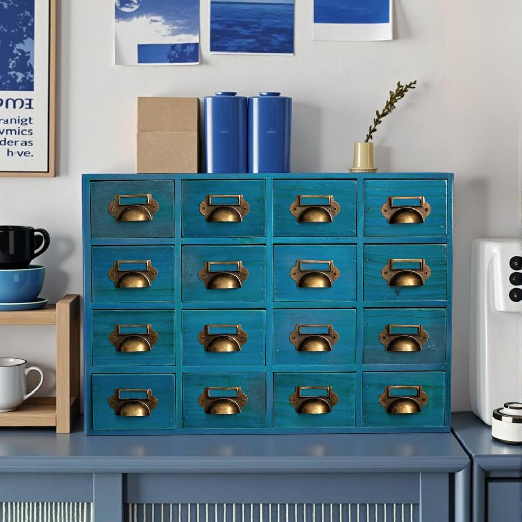 Retro Solid Wood Multi-Purpose Storage Cabinet for Living Room or Bedroom