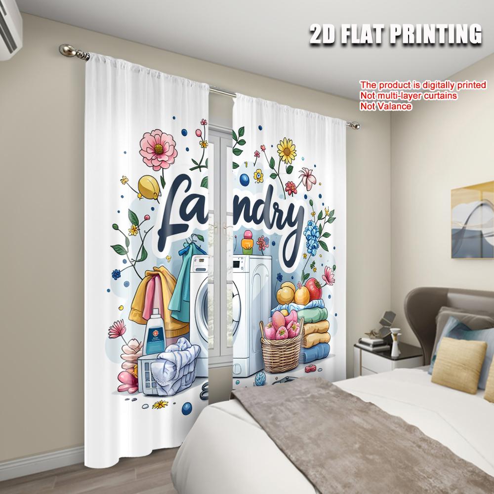 2pcs, plane printing Pattern Curtains laundry department Cartoon Design Polyester (without rod Versatile All Ldeal for