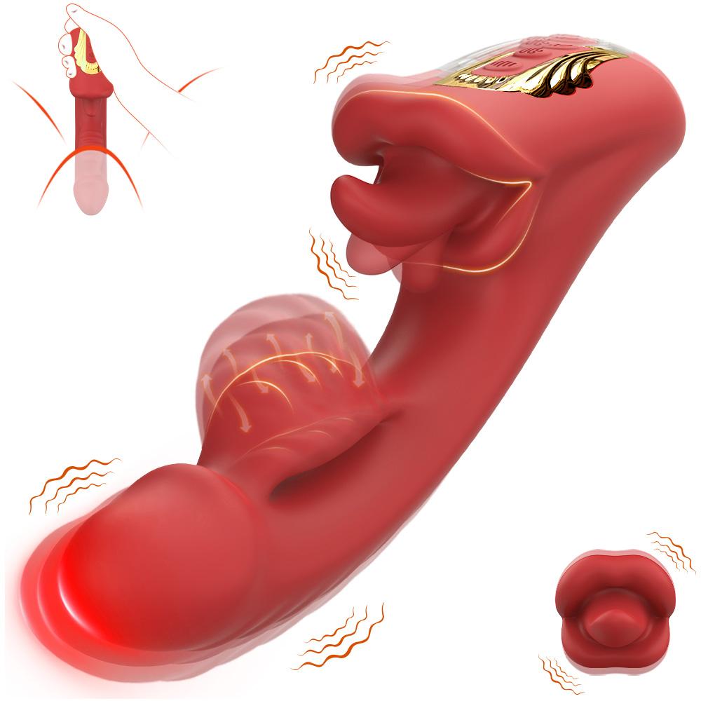 Tongue Vibrator Thrusting Dildo For Women Clit Clitoris Vibration Stimulator Sex Toys Female Masturbation Adult Products18+