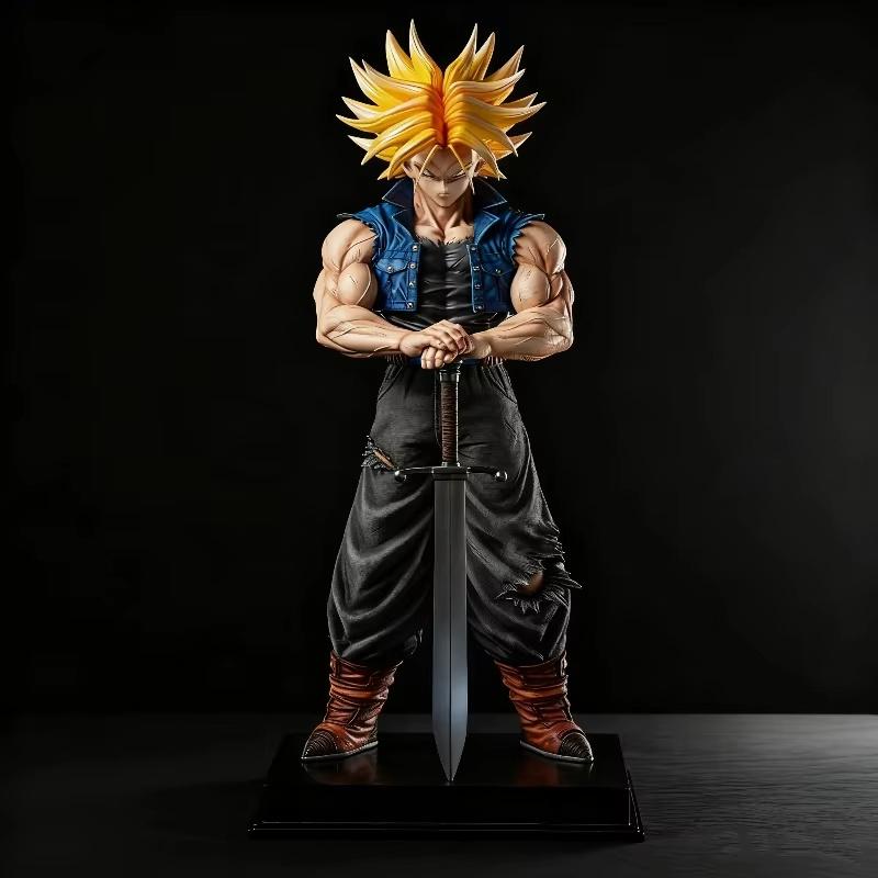 53cm Jt2% Super Saiyan Trunks Action Figures Large Size Pvc Static Statue With Base Anime Model Toys Surprise Gifts Collectable