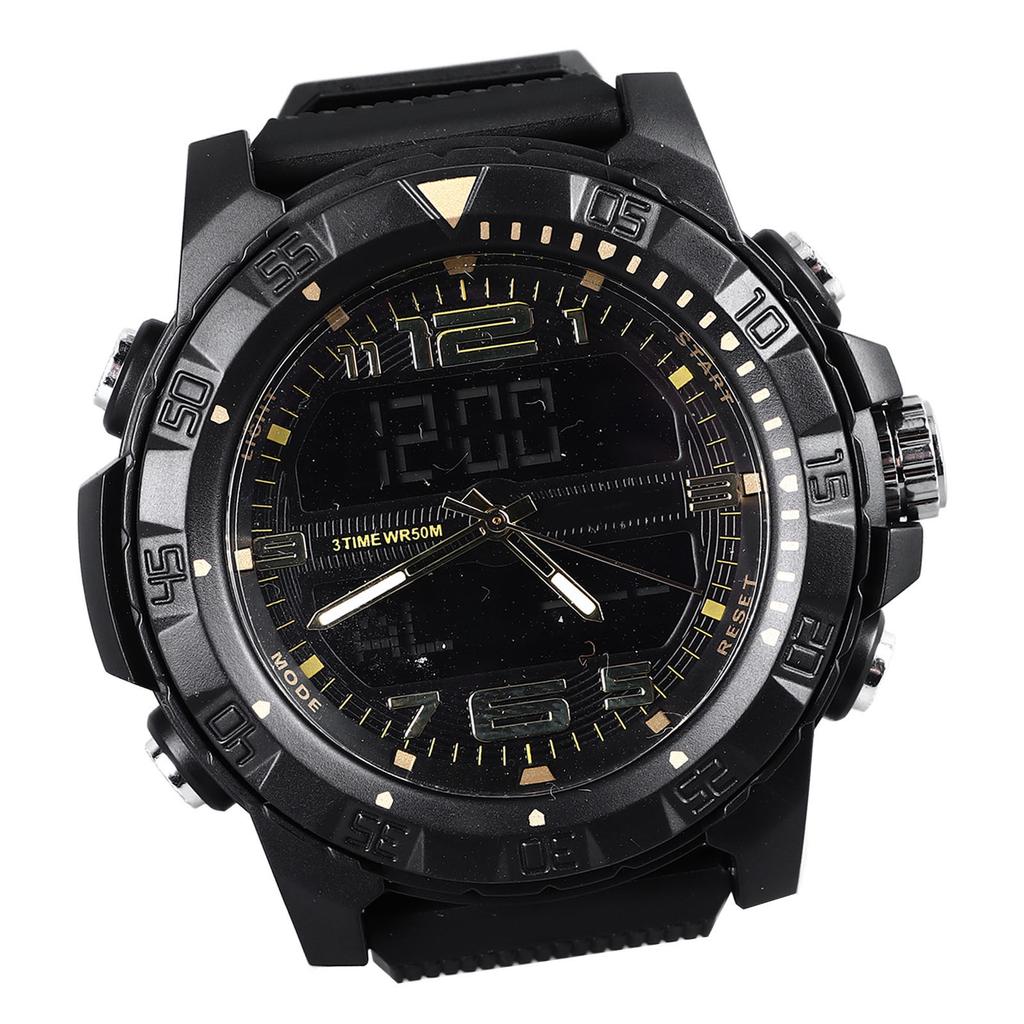 Men Analog Digital Chronograph Watch Water Resistant 1 24 Hour Format Stopwatch Large Face LED Backlight Sports Wrist