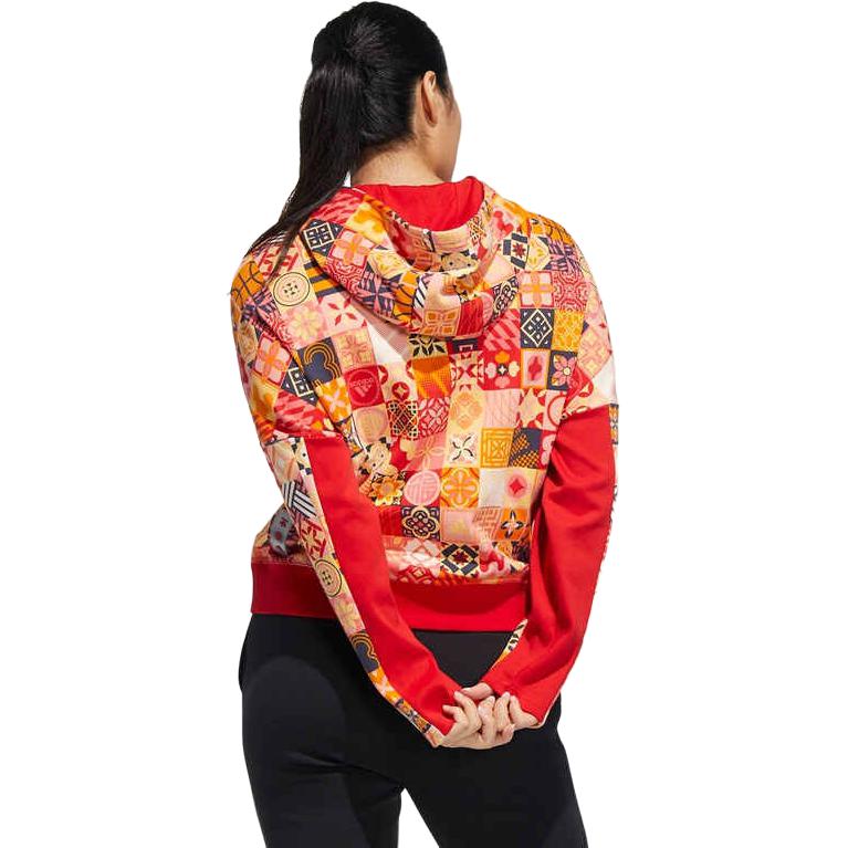 Adidas CNY Sweatshirts Women's Red Hooded Moderate Regular HI3262