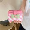 Portable Checkered Bow Wallet Multiple Card Slots Dopamine Card Bags Coin Purse Gifts