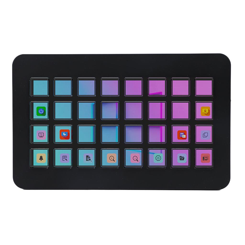 Stream Control Deck 32 LCD Keys Programmable Studio Controller Macro Keyboard for PC Live Streaming Black