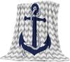 Nautical Anchor Blanket Gift for Boaters Sailors Birthday Christmas Sea Ocean Theme Throw Blanket for Couch Bed Sofa Chair Dorm