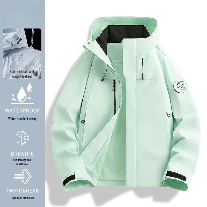 Camel Unisex 3-in-1 Mountaineering Jacket: Graphene-Lined, Windproof, Waterproof, and Warm, New Style, Two-Piece Set.