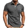 Summer New Men's Casual Polo Shirt Fashion Turn-Down Collar Color Block Versatile T-Shirt