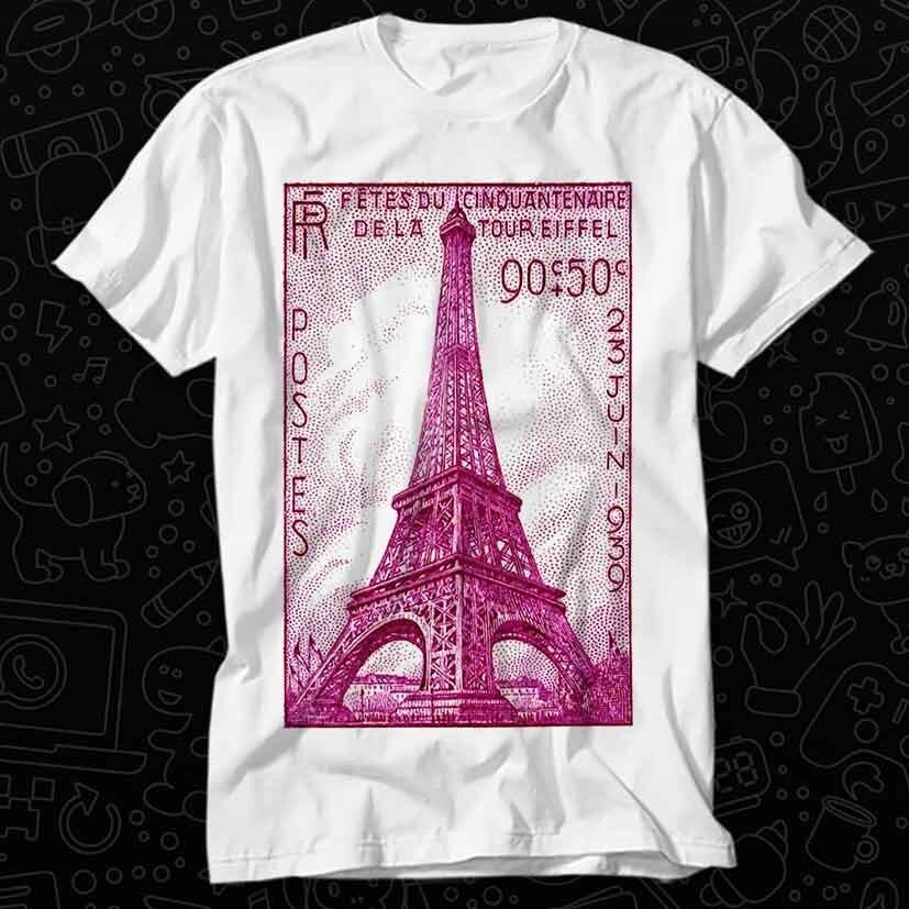 

1939 France Eiffel Tower Postage Stamp T Shirt 513 M