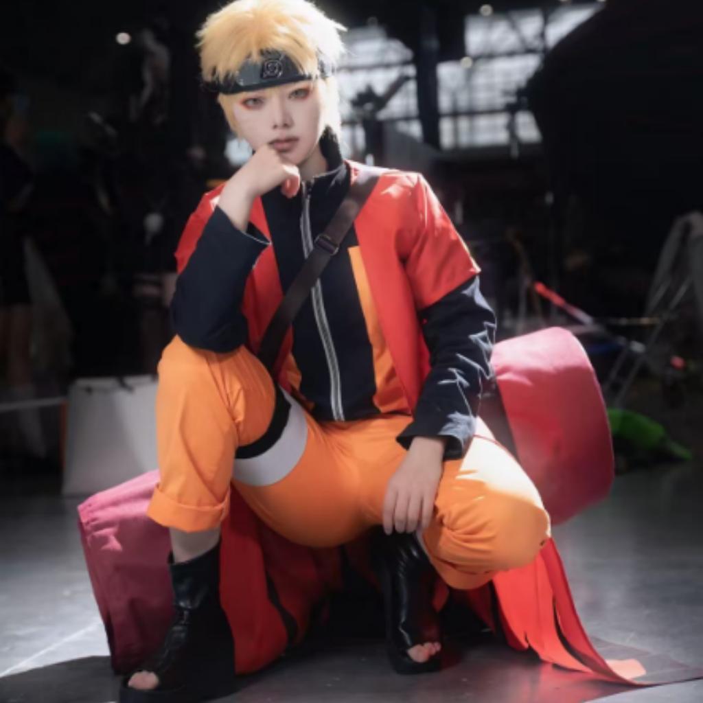 Uzumaki Akatsuki Cosplay Boys Girls Uzumaki Jacket Pants Headband Wig Props Child Uniform Kunai Halloween Costume