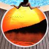 Sunset Landscape Round Beach Towel, Microfiber Beach Seawater Beach Blanket Lightweight Absorbent Circle Swim Towel with Tassels