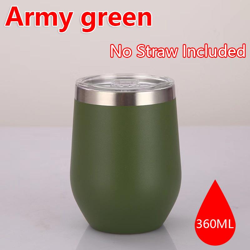 360ml Stainless Steel Eggshell Wine Tumbler Double Wall Vacuum Insulated Cup for Coffee Tea Office Home Travel