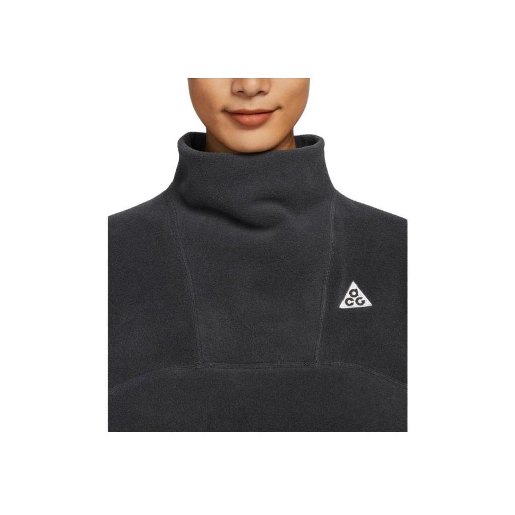 Nike Loose Solid Color High Neck Long Sleeve Sweatshirt Women Tops Dark-Grey DQ5843-060