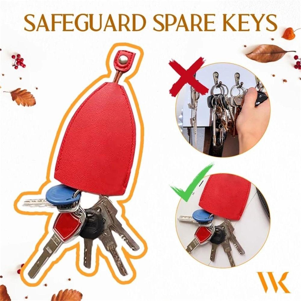 PU Leather Pull Out Car Key Case Not Easy Slip Large Capacity Pull Out Key Sleeve for Protecting Key PU Leather Key Wallets