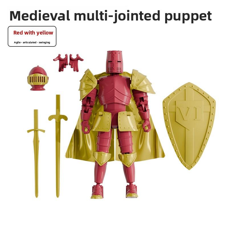Modellino Soldato Medievale Multi-Articolato Cavaliere Articolazioni Mobili Action Figure con Cerniera Cavaliere Corazzato Articolazioni Rotanti Action Figure 3D