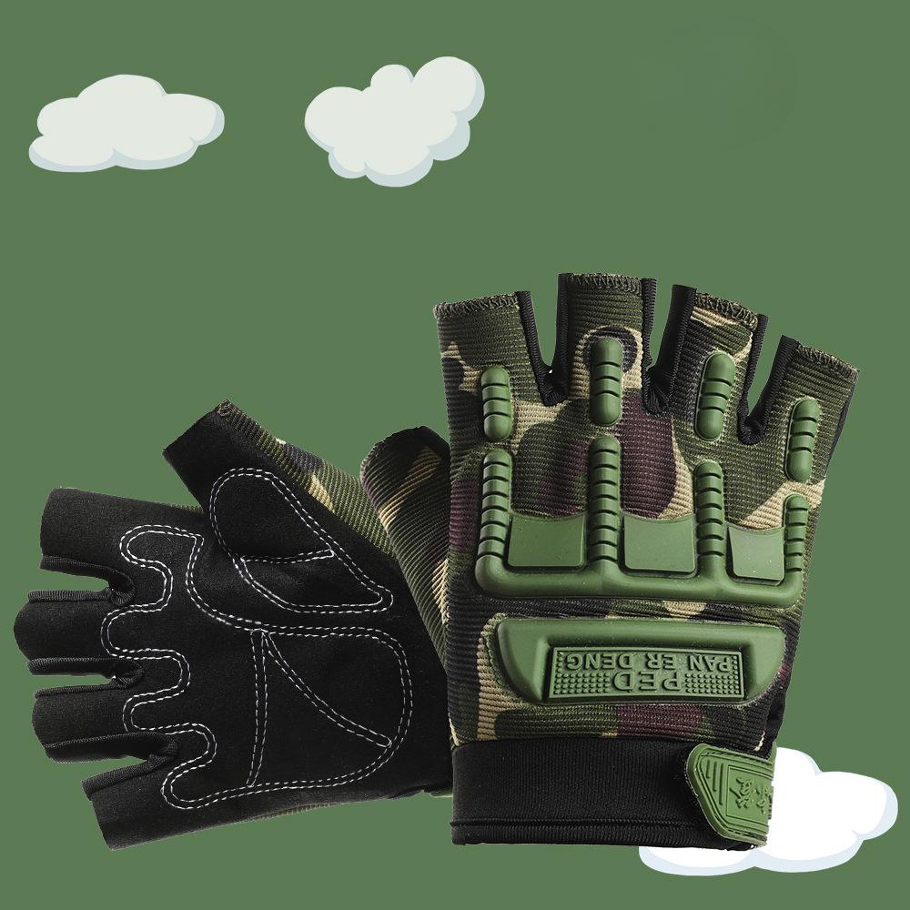 Children's Half Finger Gloves Non Slip Wear Resistant Fighting Outdoor Sports Cycling Balance Bike for Children Boys and Girls  Fitness
