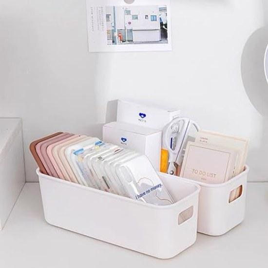 Storage Box 8-piece Set Small Item Case Basket Polypropylene White Desktop Case.