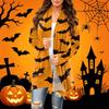 Women's Casual Halloween Print Mid-Length Cardigan Coat