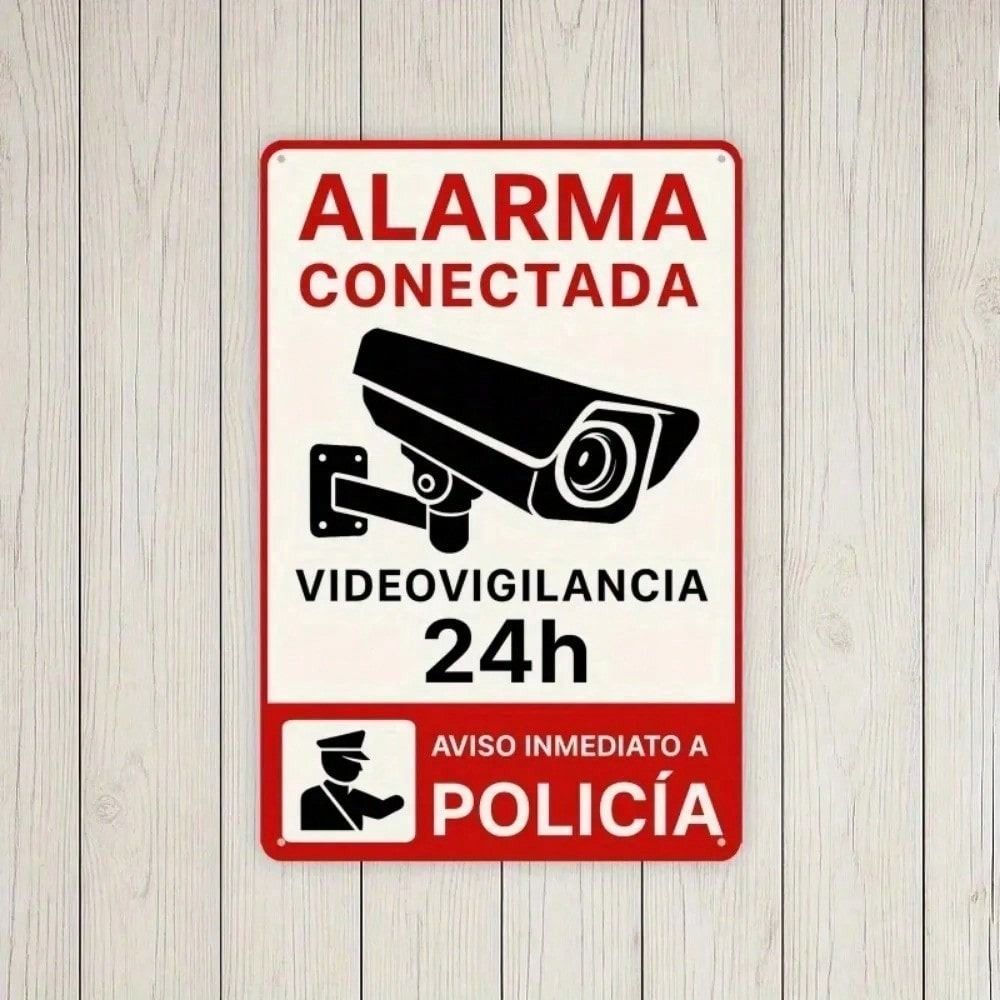 

Vintage Spanish Metal CCTV Sign Home Wall Decor