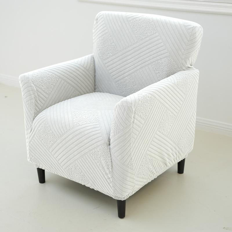 

Jacquard Single Sofa Cover Stretch Armchair Slipcover Bar Counter Hotel Living Room High Backrest Sofa Cover Club Chair Cover