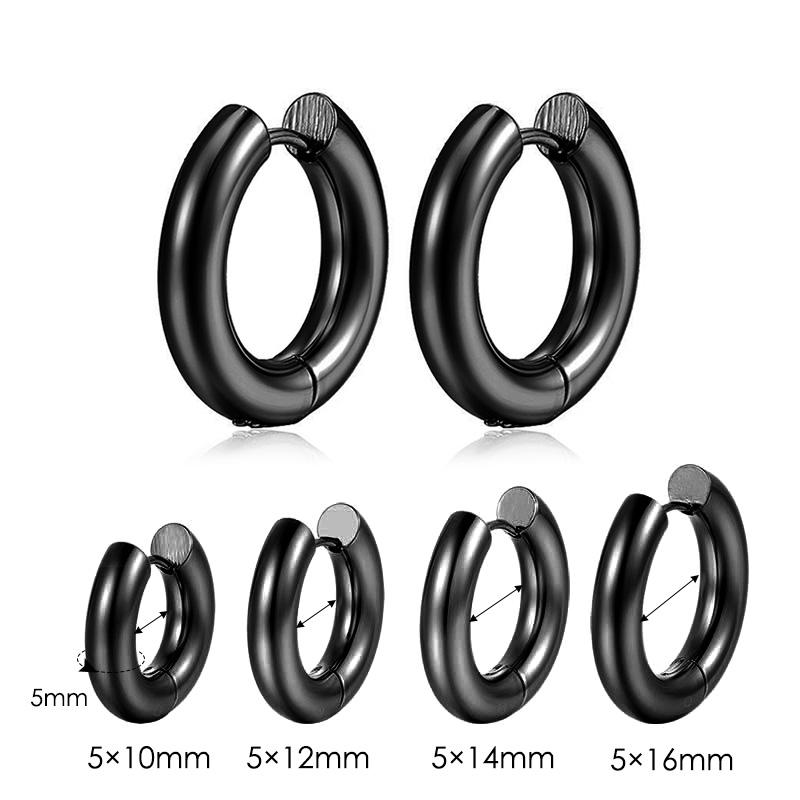 Orecchino a Cerchio in Acciaio Inossidabile per Uomo Donna Semplice Hip Hop Rock Colore Oro Piercing Punk Chic Gioielli Coreani Orecchini Chunky