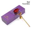 Hjemmeinnredning elsker gaver dyppet lang stilk Valentinsdagsgave 24K gullfolie Rose Flower Håndverk