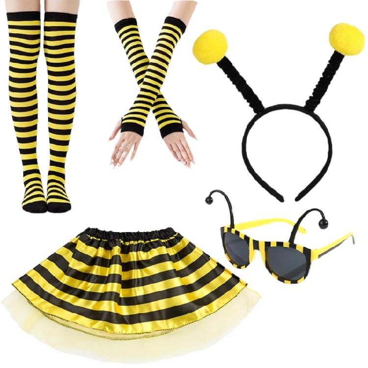 

5Pcs Bees Costume Accessories Bumblebees Costume Set Halloween Cosplay Costumes Animal Dressing Up Costumes for Adults