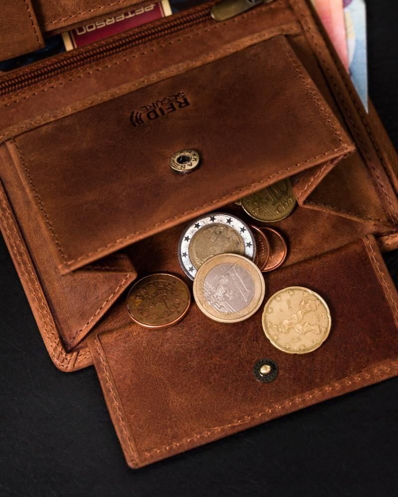 Men's wallet without clasp made of natural nubuck leather - Peterson